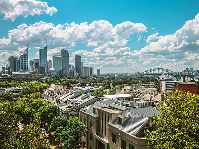 Australia city view Sydney harbor bridge